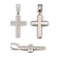 S925 Silver Moissanite Cross Pendant Hip-hop Style