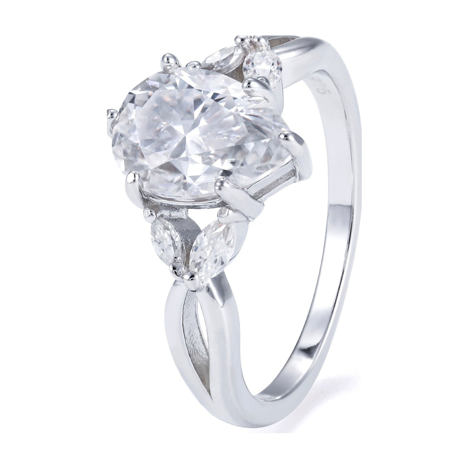 2ct Pear D-Color Moissanite S925 Ring Proposal