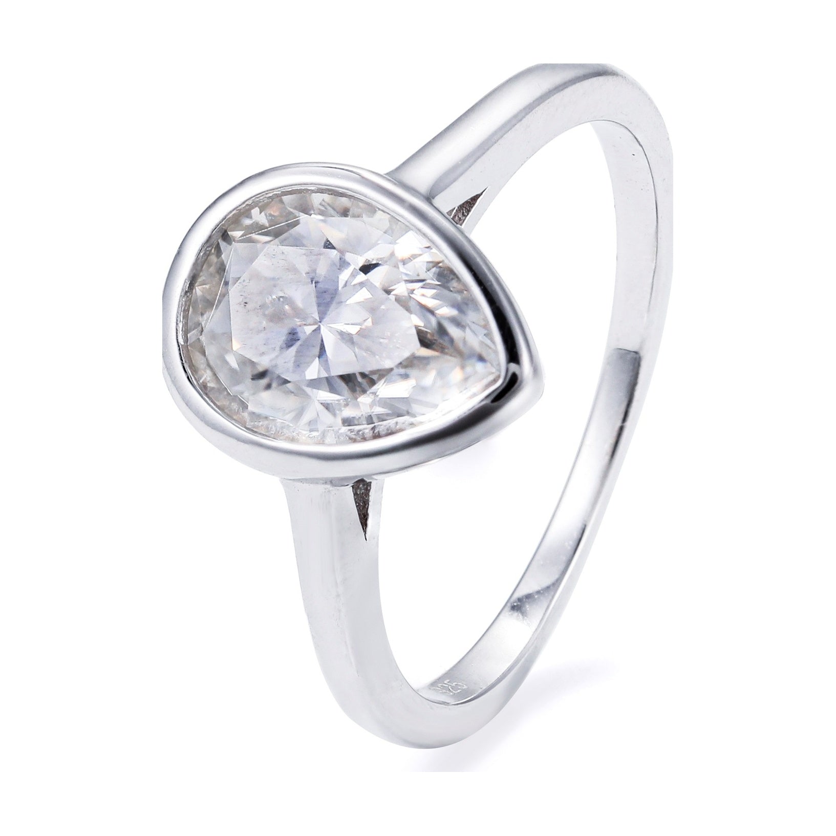 S925 2ct Teardrop Moissanite Proposal Ring