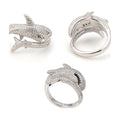 Shark Ring S925 Silver Moissanite Punk Couple Style