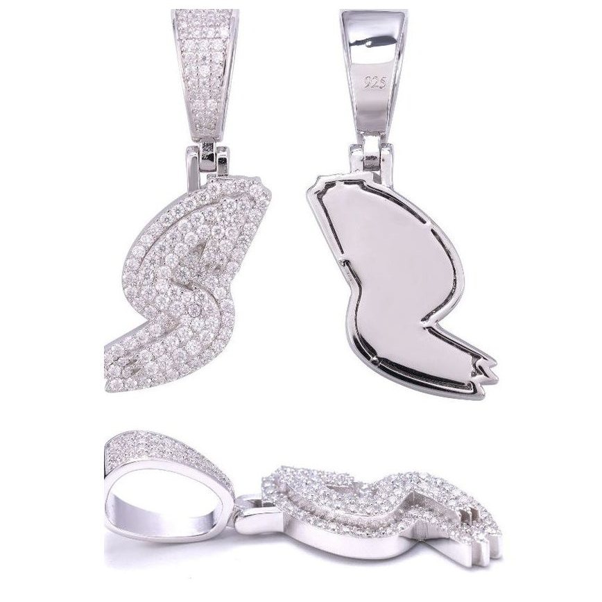 S925 Silver Moissanite Letter Pendant 10mm Tennis