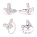 S925 Silver Moissanite Butterfly Ring w/ GRA