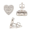 S925 D Color Moissanite Heart Stud Earrings