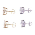 S925 silver moissanite stud earrings, classic 4-prong D color stone
