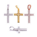 S925 Silver Double Moissanite Cross Pendant