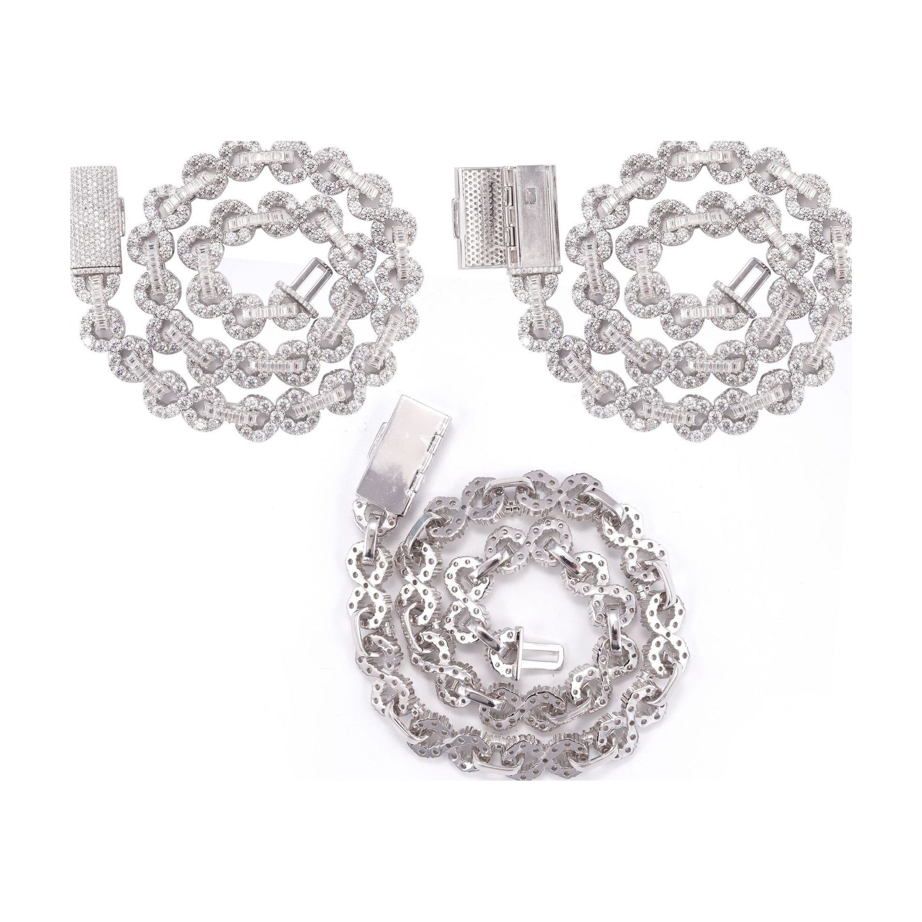 Infinity Cuban chain 15mm, S925 silver, moissanite, luxury