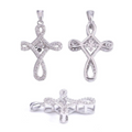 S925 Silver Moissanite Cross Pendant