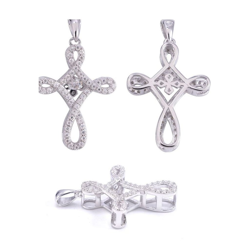S925 Silver Moissanite Cross Pendant