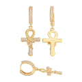 S925 Silver Moissanite Cross Snake Hoops Hip-Hop