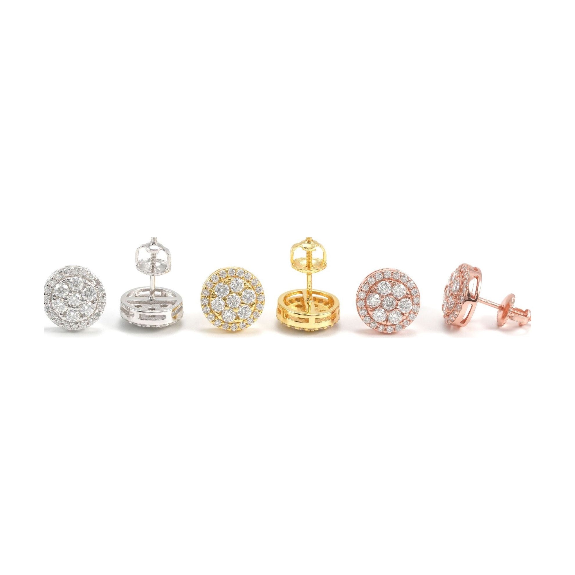S925 silver moissanite stud earrings, classic round timeless style