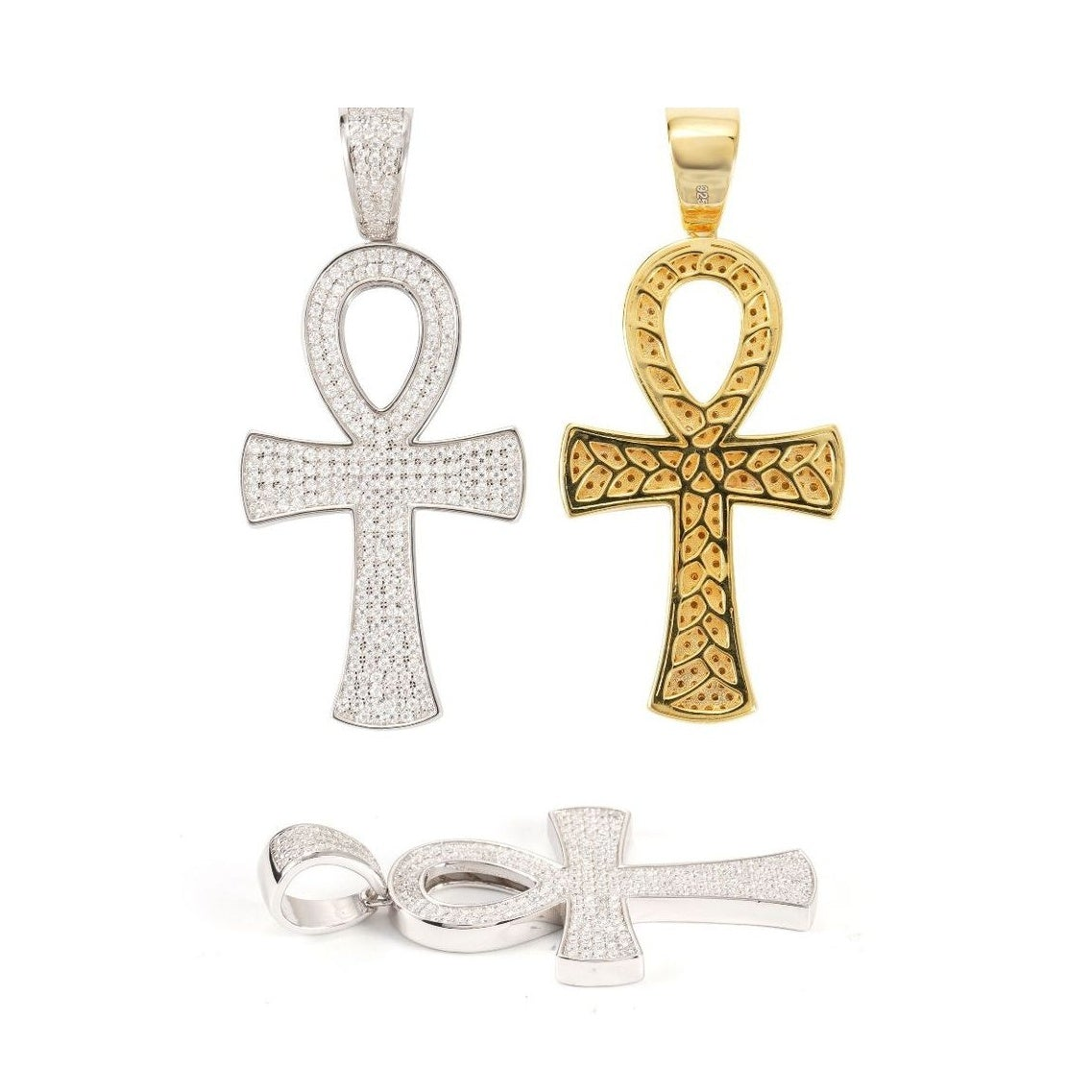 S925 Moissanite Cross Pendant Hip-Hop