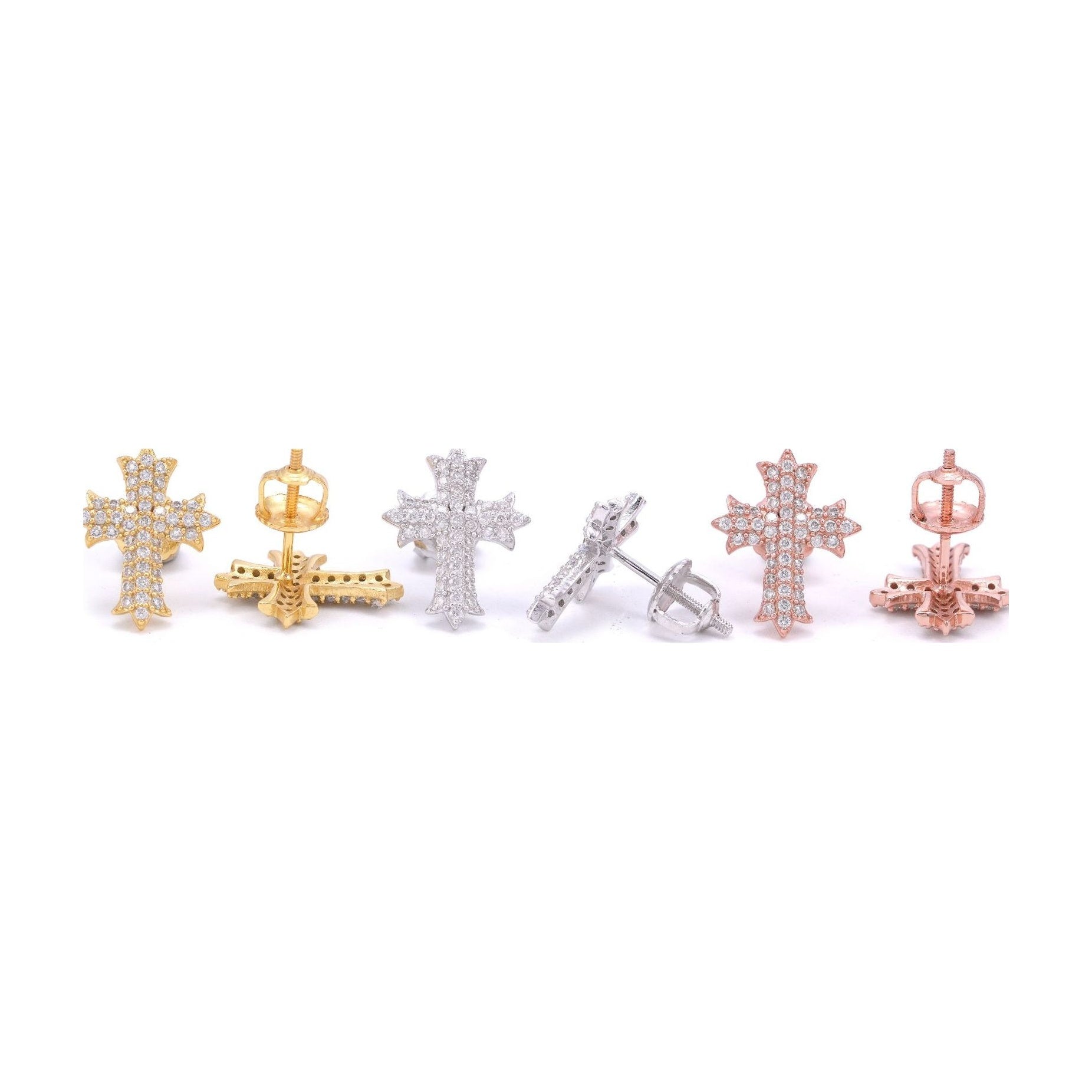 S925 Moissanite Cross Stud Earrings