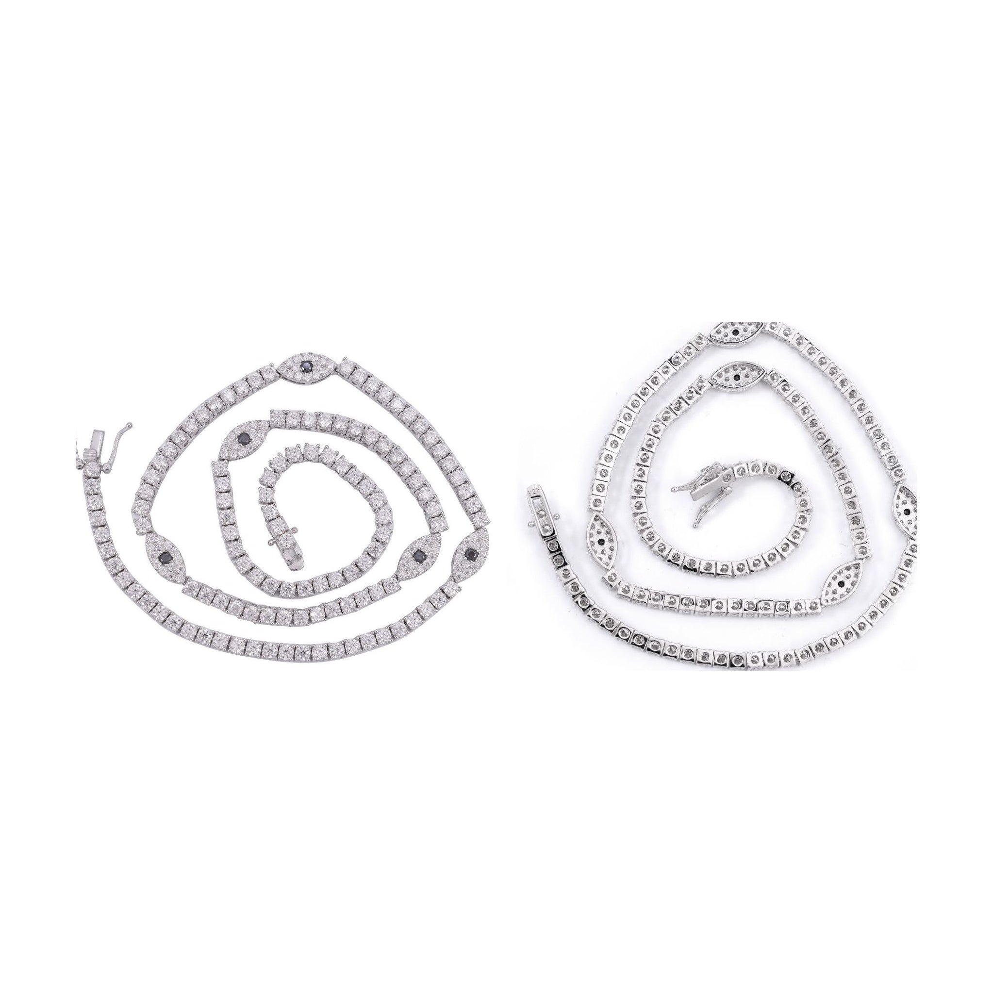 Eye Tennis Chain, S925 Silver Moissanite, GRA