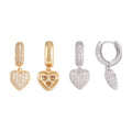 925 Silver D-Color Heart Moissanite Studs