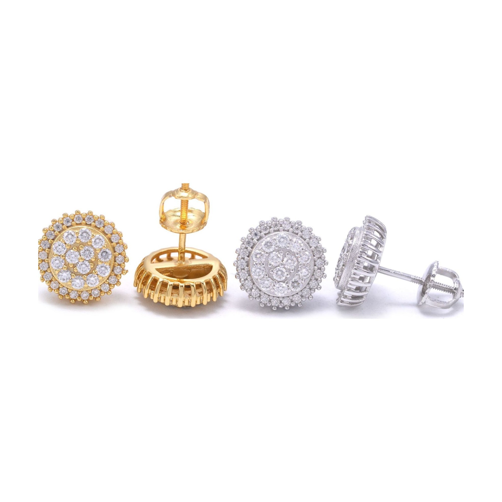S925 Silver D-Color Moissanite 10.5mm Stud Earrings