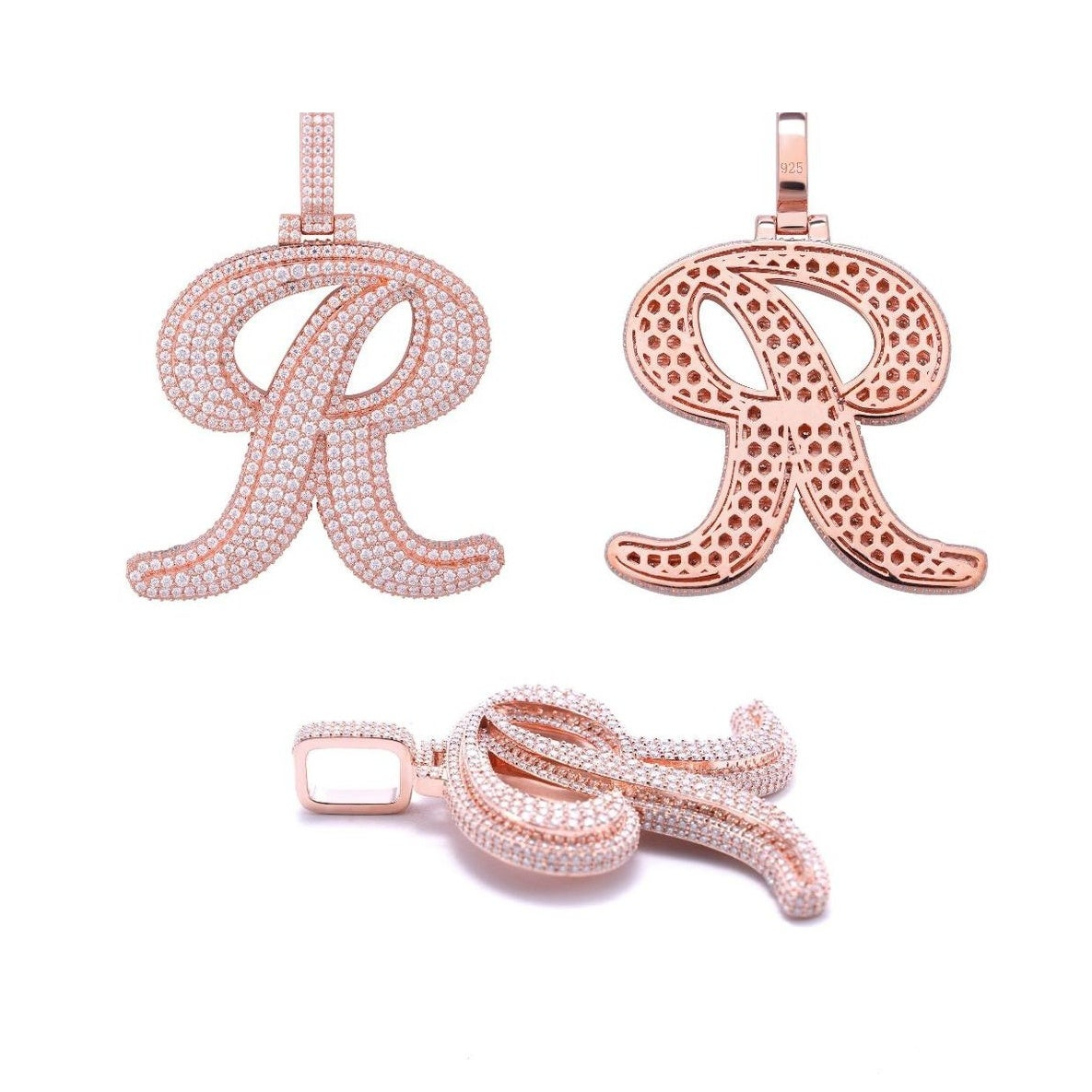 Letter R Pendant S925 Silver D Color VVS Moissanite Hip-hop Necklace