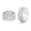 S925 Double Row Trapeze Moissanite Ring, Hip-Hop, Couple Style