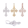 Cross pendant, S925 silver, VVS moissanite, everyday casual
