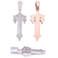 S925 Silver Moissanite Cross Pendant Luxury