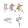 S925 Silver Moissanite Hand Cross Pendant