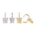 S925 Silver D-Color Moissanite Butterfly Studs