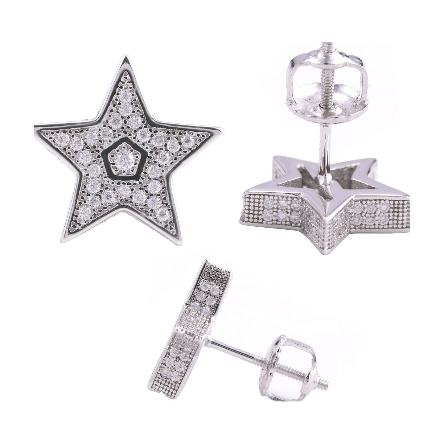 S925 Silver Moissanite Star Stud Earrings