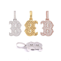 Letter B Pendant 925 Silver Moissanite Unisex Hip-Hop