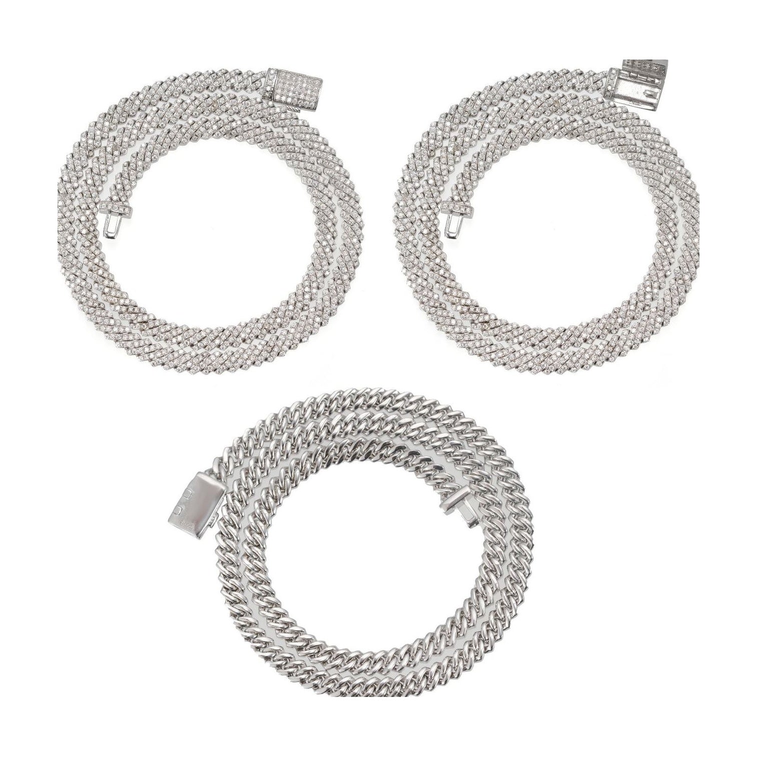 S925 5mm Moissanite Cuban Chain, Street Hip-Hop
