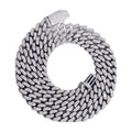S925 10mm Double Row Moissanite Cuban Chain Bracelet/Necklace