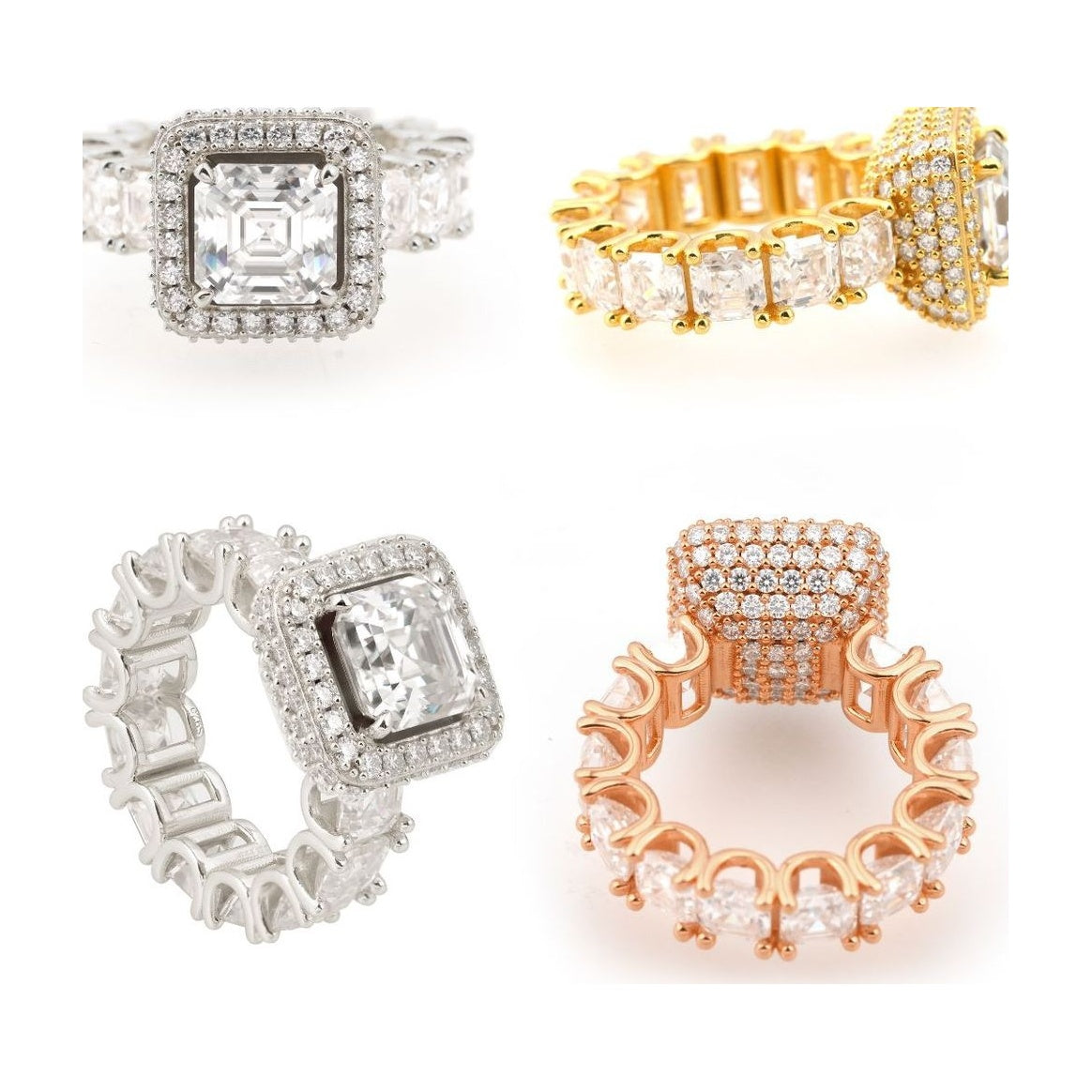 S925 Asscher-Cut Moissanite Ring, Luxury Style