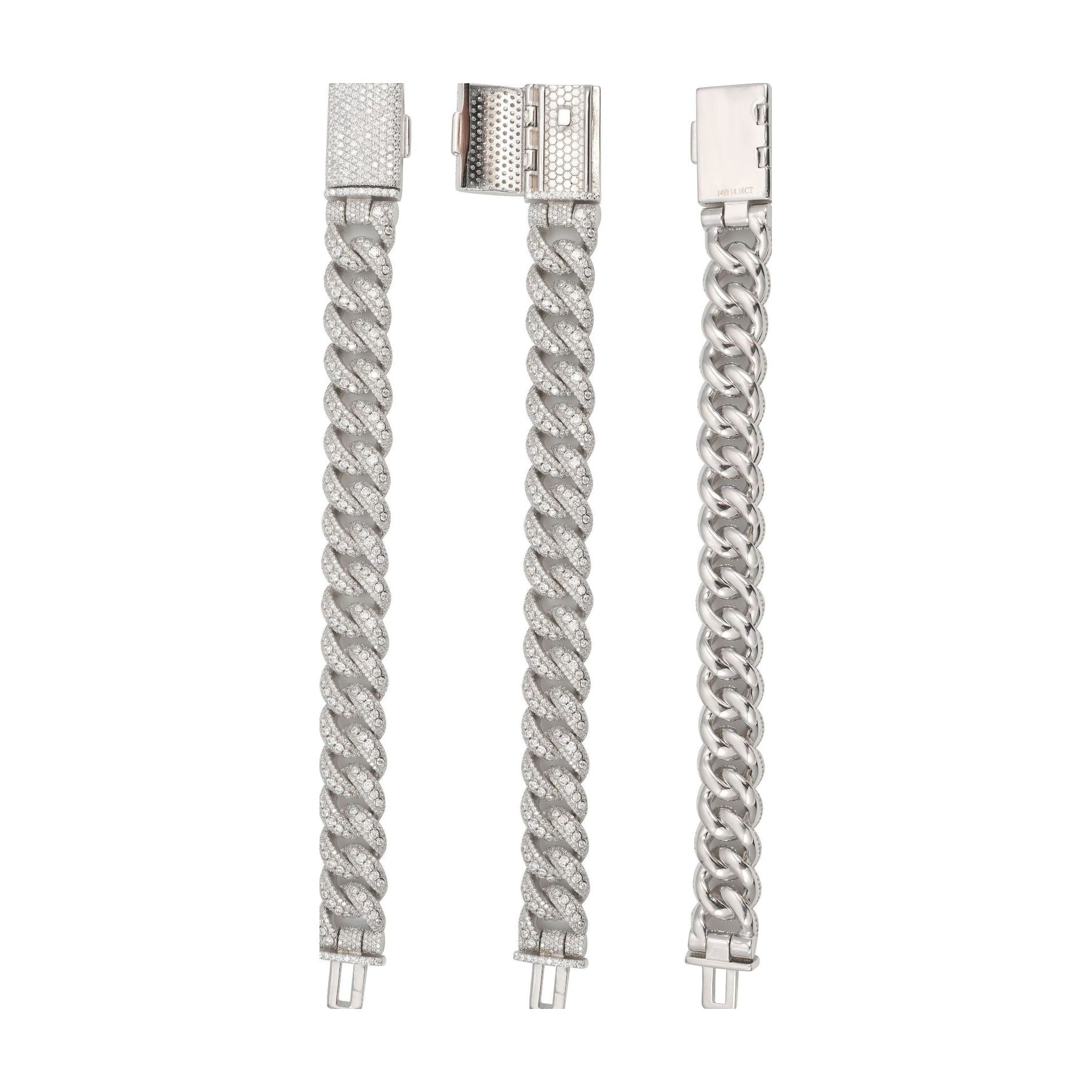 Cuban chain, S925 silver, moissanite, hip-hop necklace