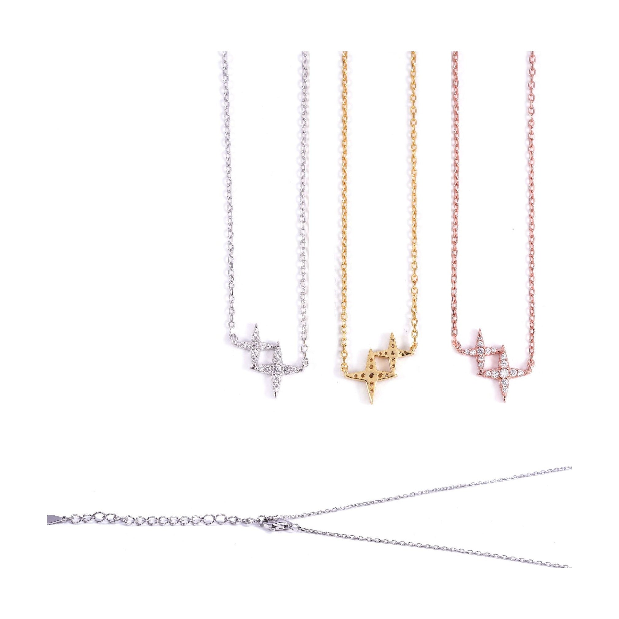 S925 Four-Point Star Collarbone Chain