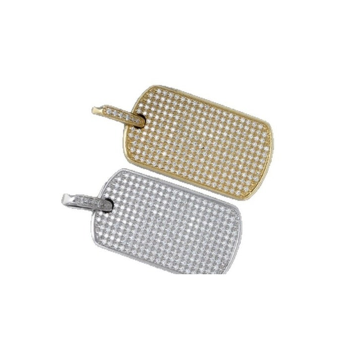 S925 Silver Moissanite Rectangle Pendant w/GRA