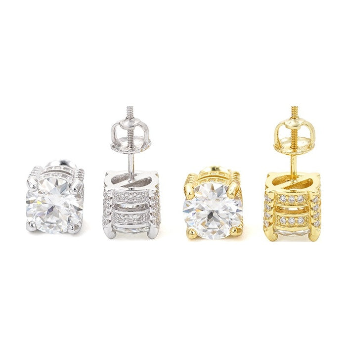 S925 Silver D-Color Moissanite Stud Earrings