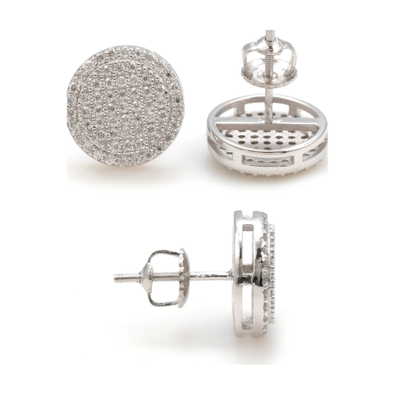 S925 Moissanite Round Studs, Sparkling INS Style