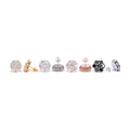 S925 15mm Flower Stud, Moissanite, Hip-Hop Earring