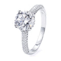 S925 2ct Round Moissanite Ring w/ GRA