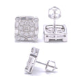 S925 Silver D-Color Moissanite Square Studs