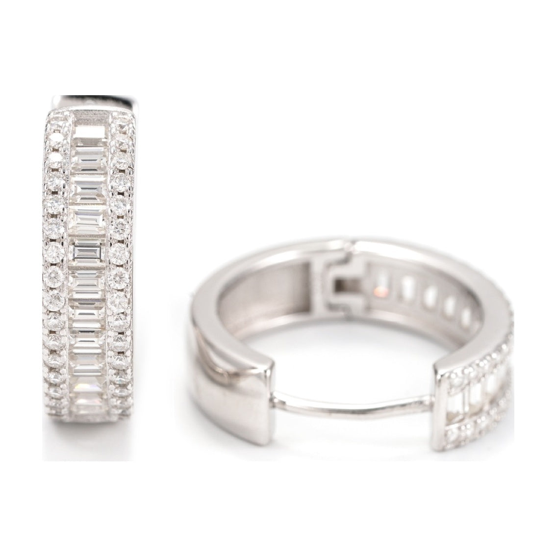 S925 Silver Moissanite Hoop Earrings