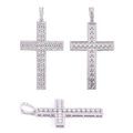 Cross pendant, S925 silver, D color VVS moissanite, hip-hop
