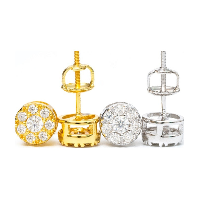 S925 Gold-Plated Moissanite Stud Earrings