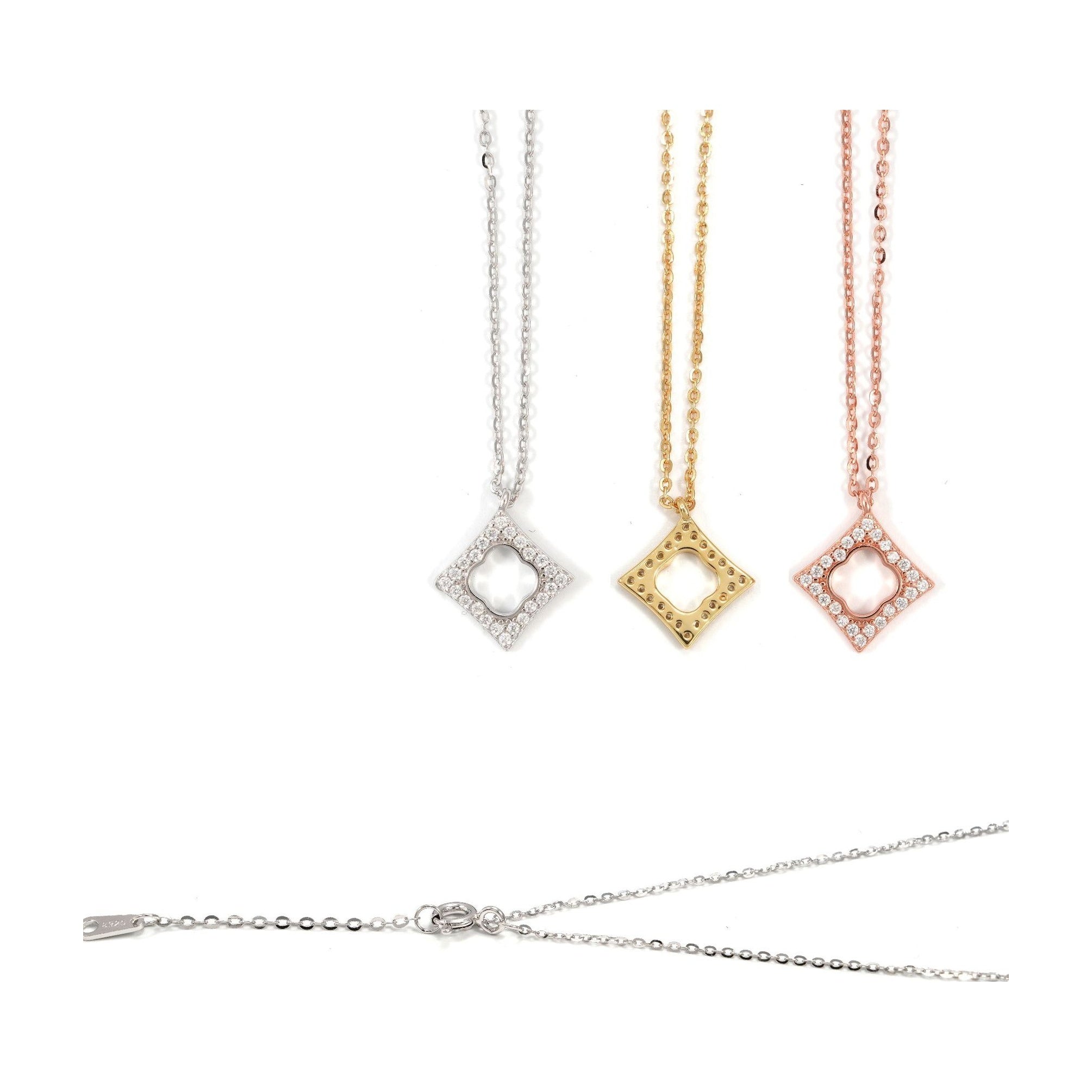 S925 Four Leaf Clover Collarbone Chain