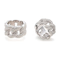 S925 Hip-Hop Ring, Double Row Moissanite Crescent