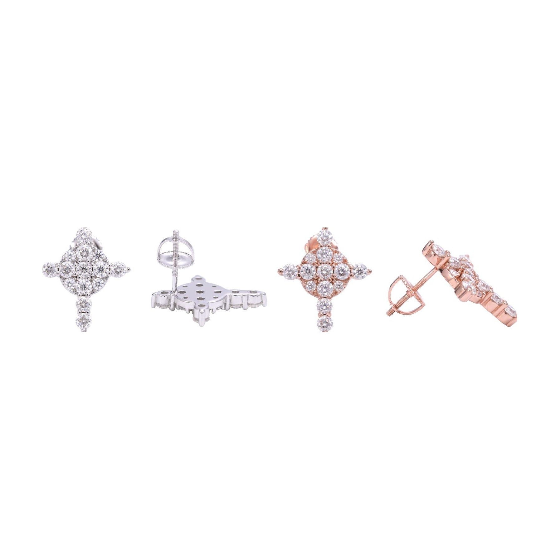 S925 Cross Earrings D Color Moissanite GRA