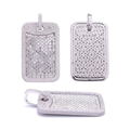 Rectangular pendant, S925 pure silver, moissanite, hip-hop style