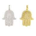 S925 Full Pave Moissanite Palm Pendant