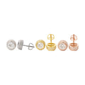 S925 Silver Round Moissanite Stud Earrings w/ GRA