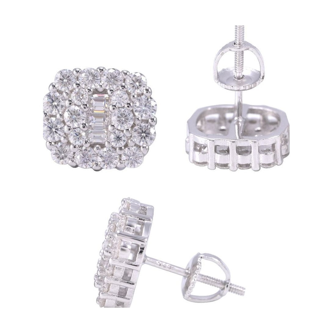 S925 Silver Moissanite Hip-Hop Stud Earrings