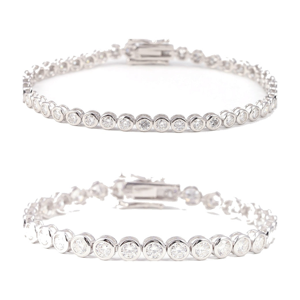 Tennis Bracelet, 3/4mm Moissanite, S925 Silver
