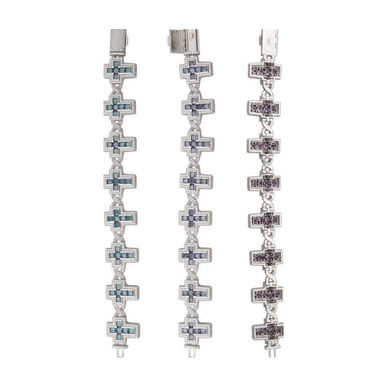 S925 Cross Cuban Chain, 19.4mm Moissanite